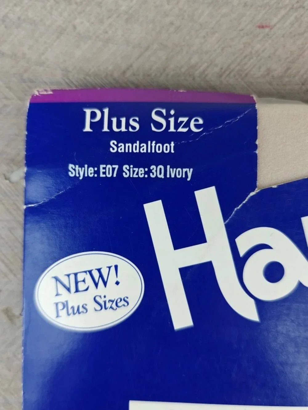 Vintage Hanes Too Womens Plus Size Sandalfoot Pantyhose Ivory 3Q Nylon Blend